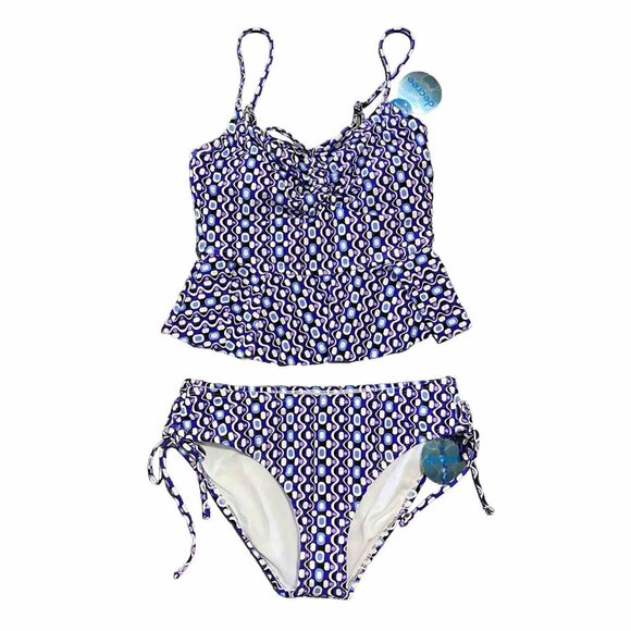 Decree Other - Decree Bathing Suit Women’s Small 2 Piece Geometric Adjustable Straps Tankini